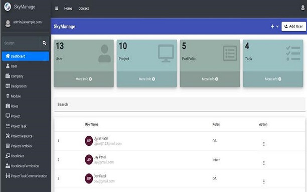 SkyManage (Internship)